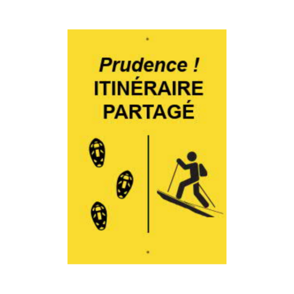 Panneau signalisation Sticker Ski de Randonnée "Prudence" A4 REC-STI252